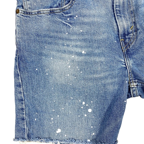 Levi's Cutoff Jean Shorts Women's Unisex 33" x 5.5" Stretch Denim Paint Splatter - Picture 6 of 12